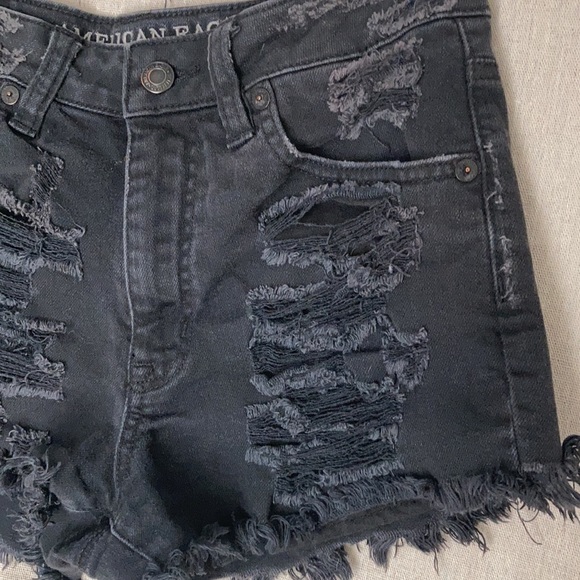 American Eagle Outfitters distressed black denim shorts - Picture 3 of 9